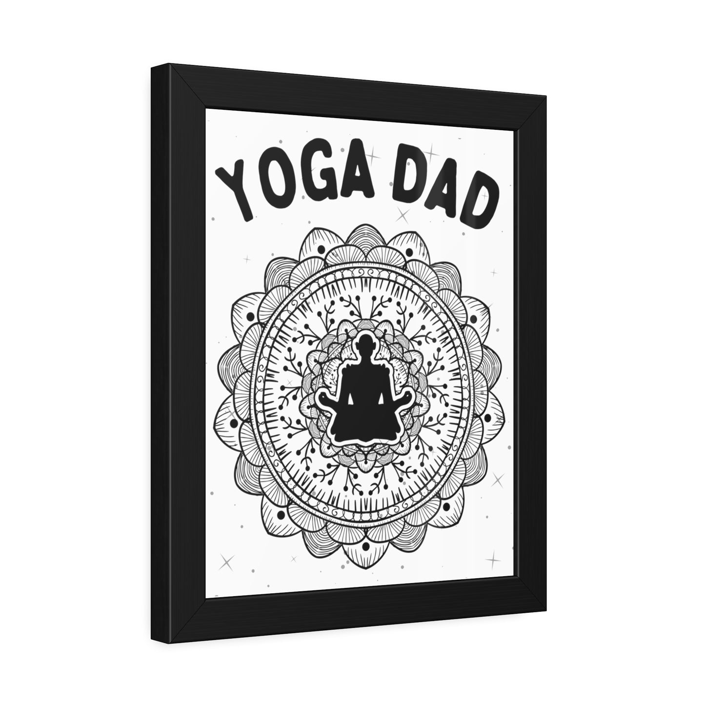 Yoga Dad Framed Fine Art Poster white background - Arjuna Rigby Art and Lifestyle Store