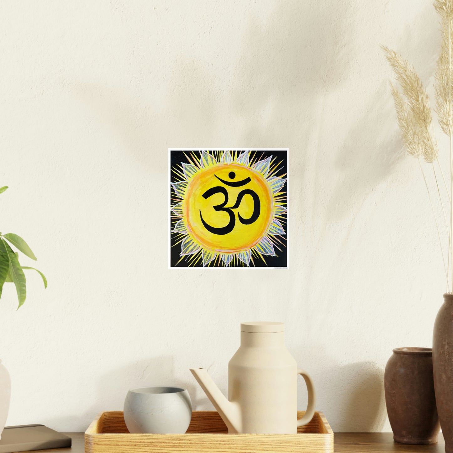 Sunburst AUM on Black Background - Print - Arjuna Rigby Art and Lifestyle Store