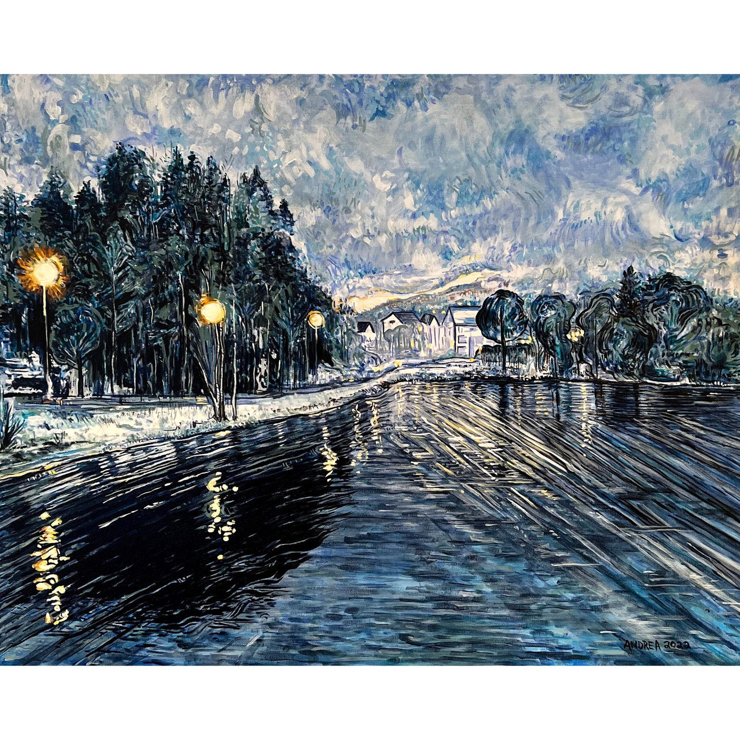 Norway Winter Scene - Arjuna Rigby Art and Lifestyle Store
