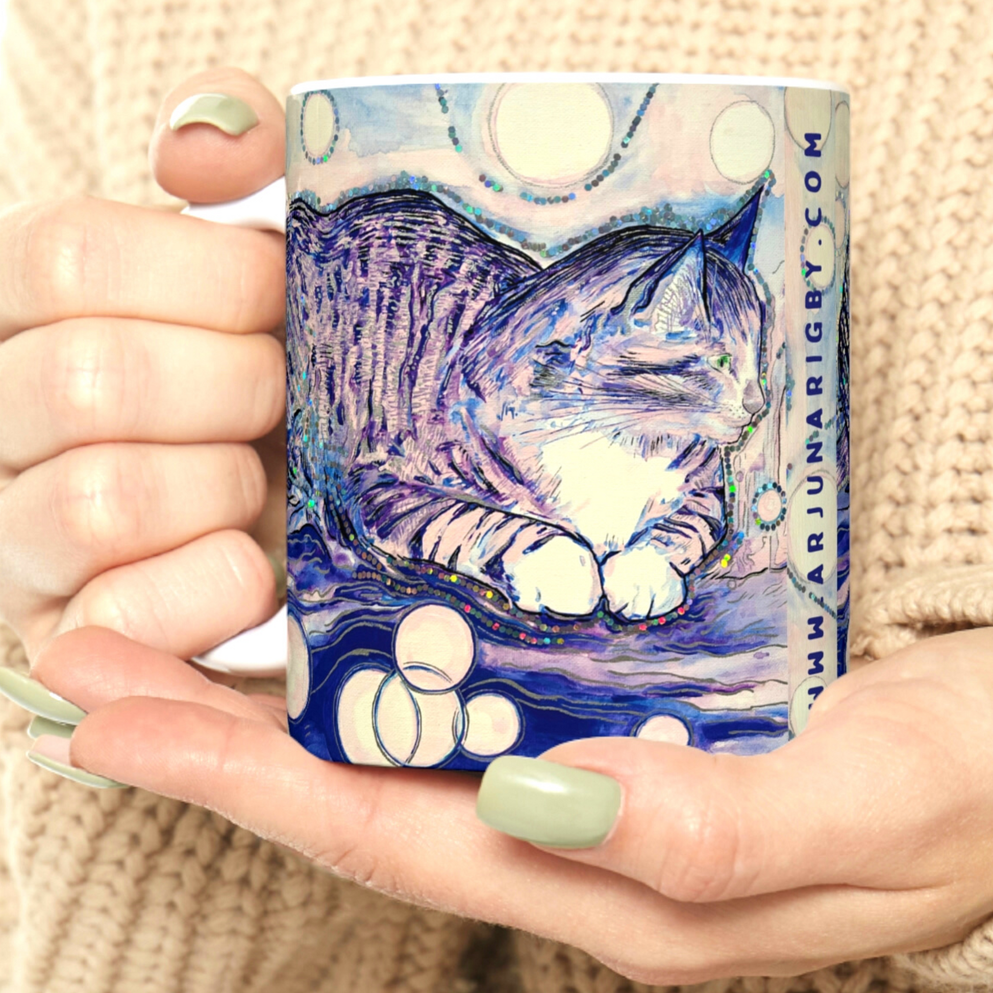 Cat Vibes - Mug - Arjuna Rigby Art and Lifestyle Store