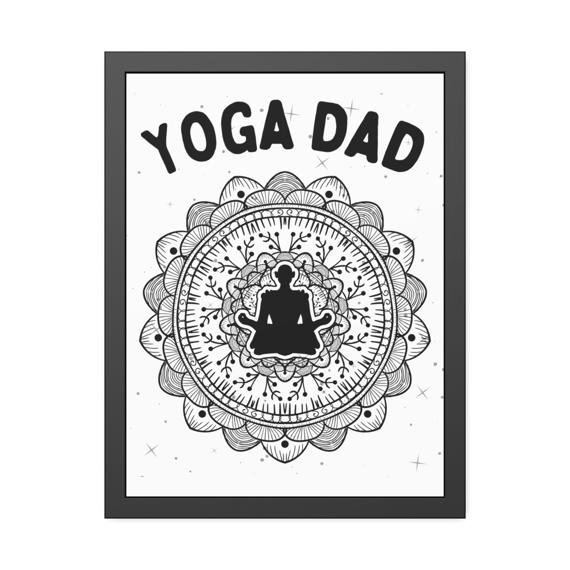 Yoga Dad Framed Fine Art Poster white background - Arjuna Rigby Art and Lifestyle Store
