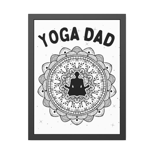 Yoga Dad Framed Fine Art Poster white background - Arjuna Rigby Art and Lifestyle Store