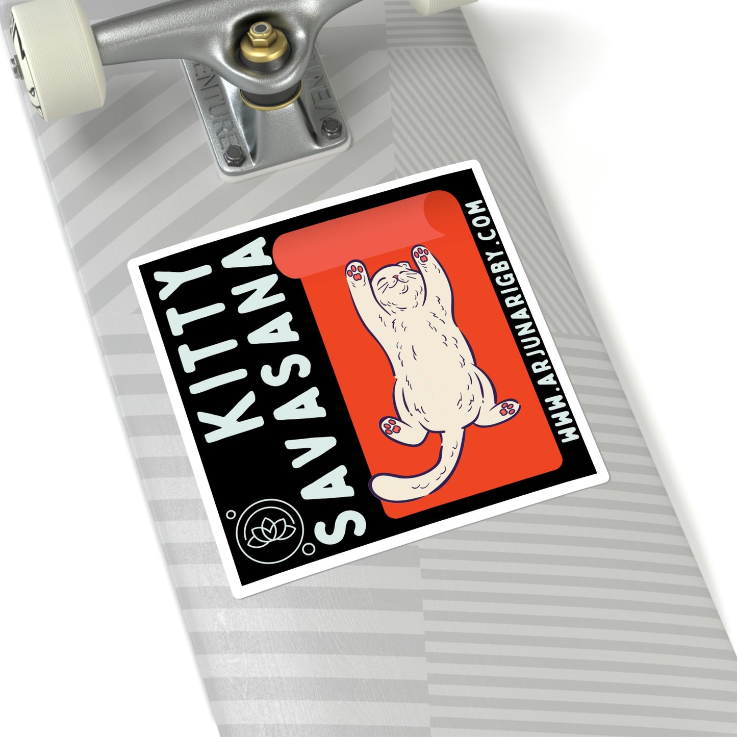 Kitty Savasana Sticker - Arjuna Rigby Art and Lifestyle Store