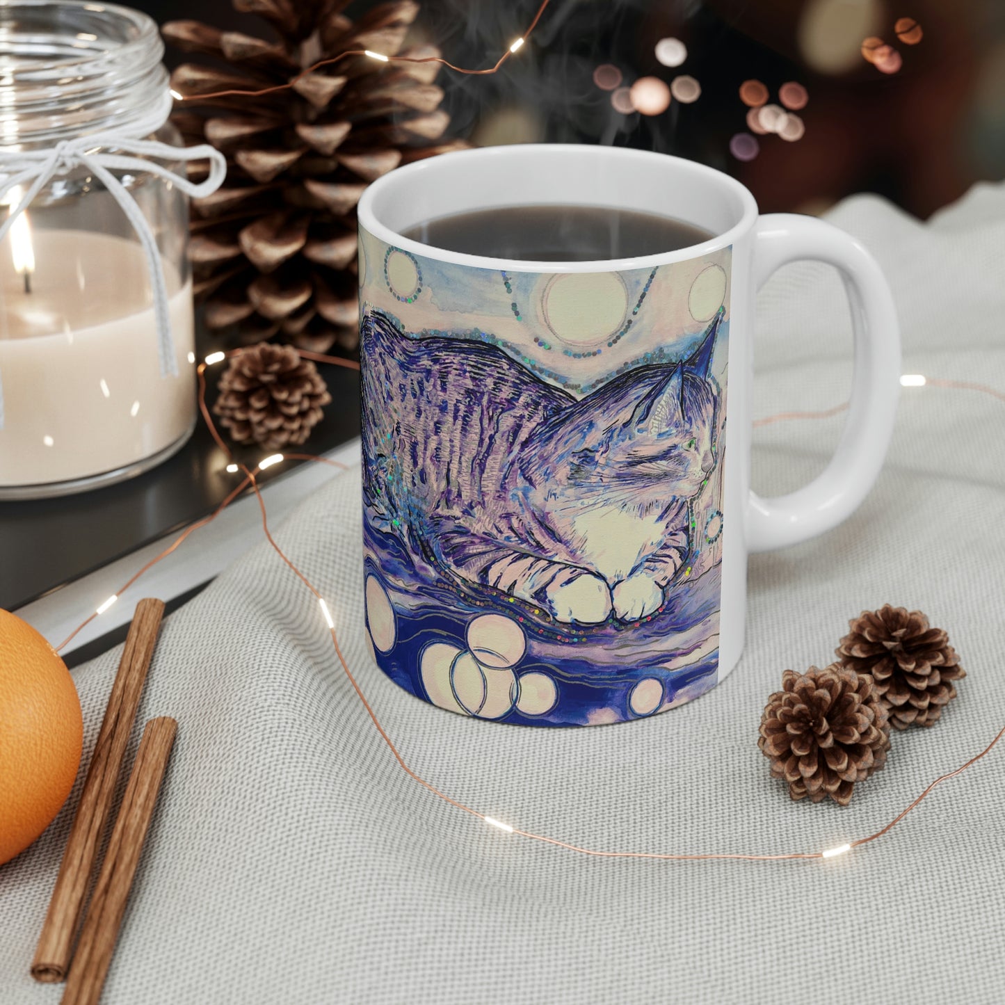 Cat Vibes - Mug - Arjuna Rigby Art and Lifestyle Store