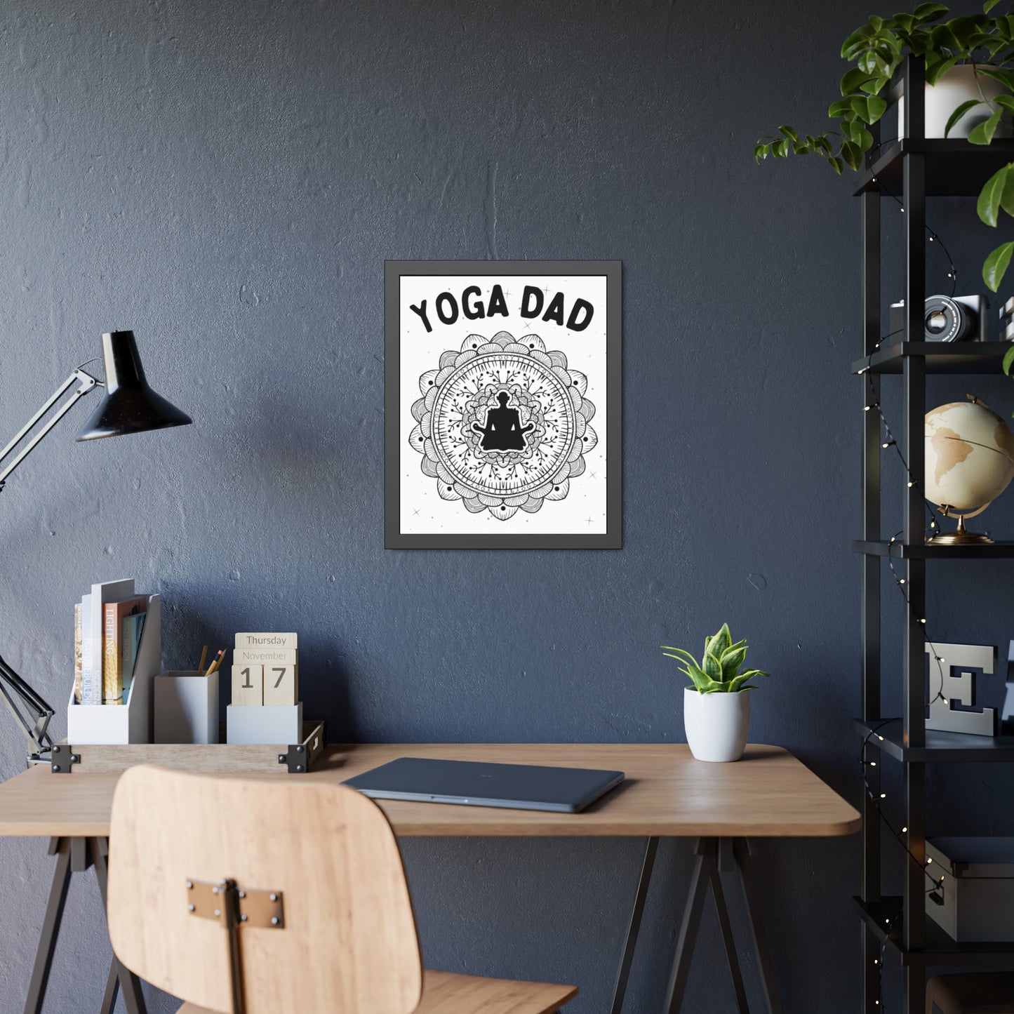 Yoga Dad Framed Fine Art Poster white background - Arjuna Rigby Art and Lifestyle Store