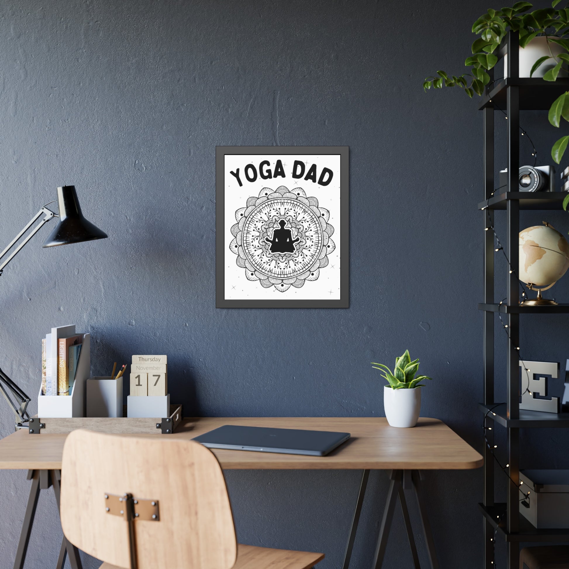 Yoga Dad Framed Fine Art Poster white background - Arjuna Rigby Art and Lifestyle Store