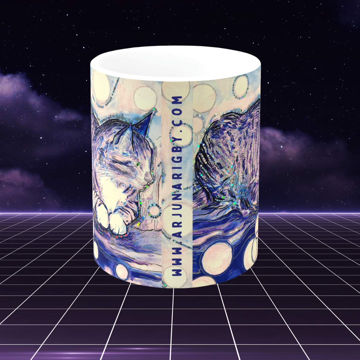 Cat Vibes - Mug - Arjuna Rigby Art and Lifestyle Store