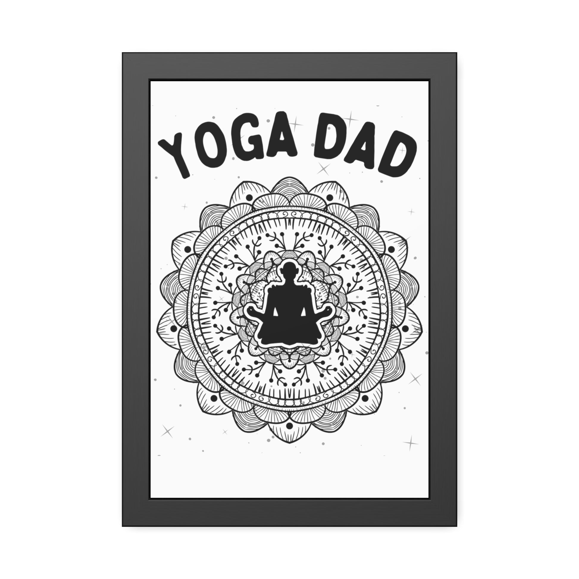 Yoga Dad Framed Fine Art Poster white background - Arjuna Rigby Art and Lifestyle Store