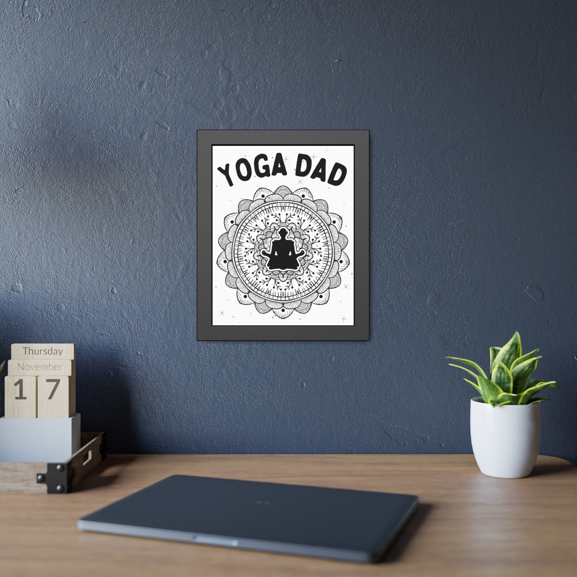 Yoga Dad Framed Fine Art Poster white background - Arjuna Rigby Art and Lifestyle Store