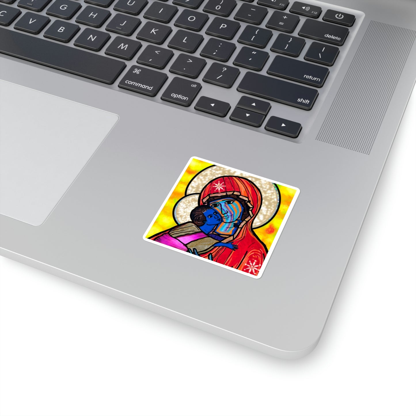 Madonna & Child Sticker (Orange Robes) - Arjuna Rigby Art and Lifestyle Store