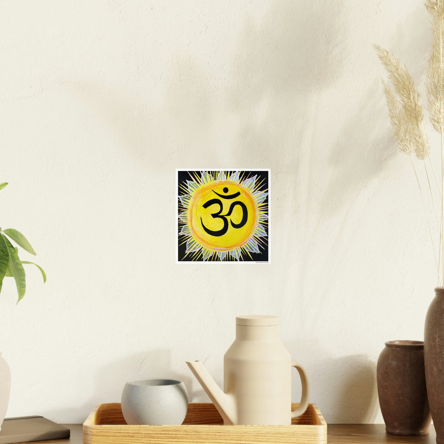 Sunburst AUM on Black Background - Print - Arjuna Rigby Art and Lifestyle Store