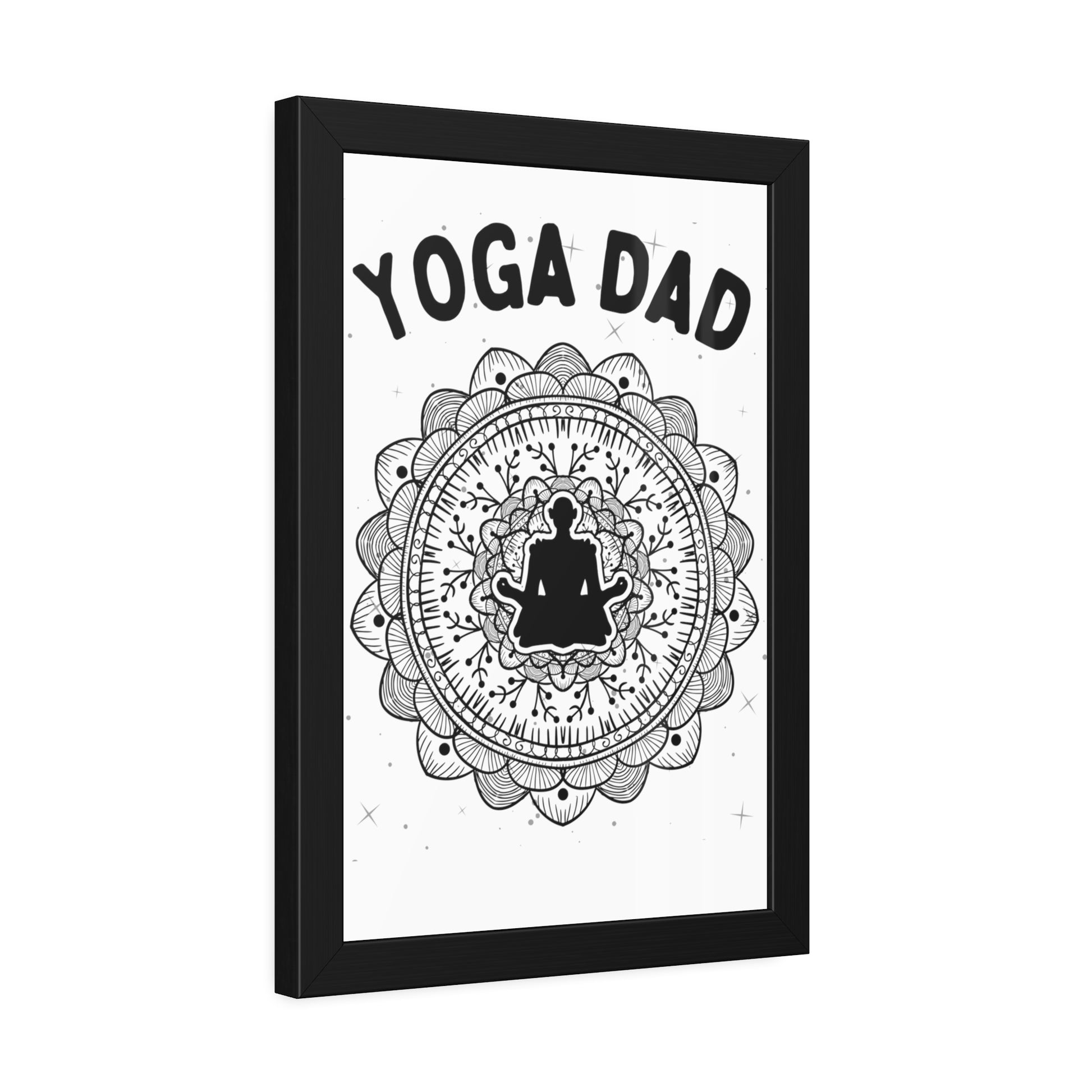 Yoga Dad Framed Fine Art Poster white background - Arjuna Rigby Art and Lifestyle Store