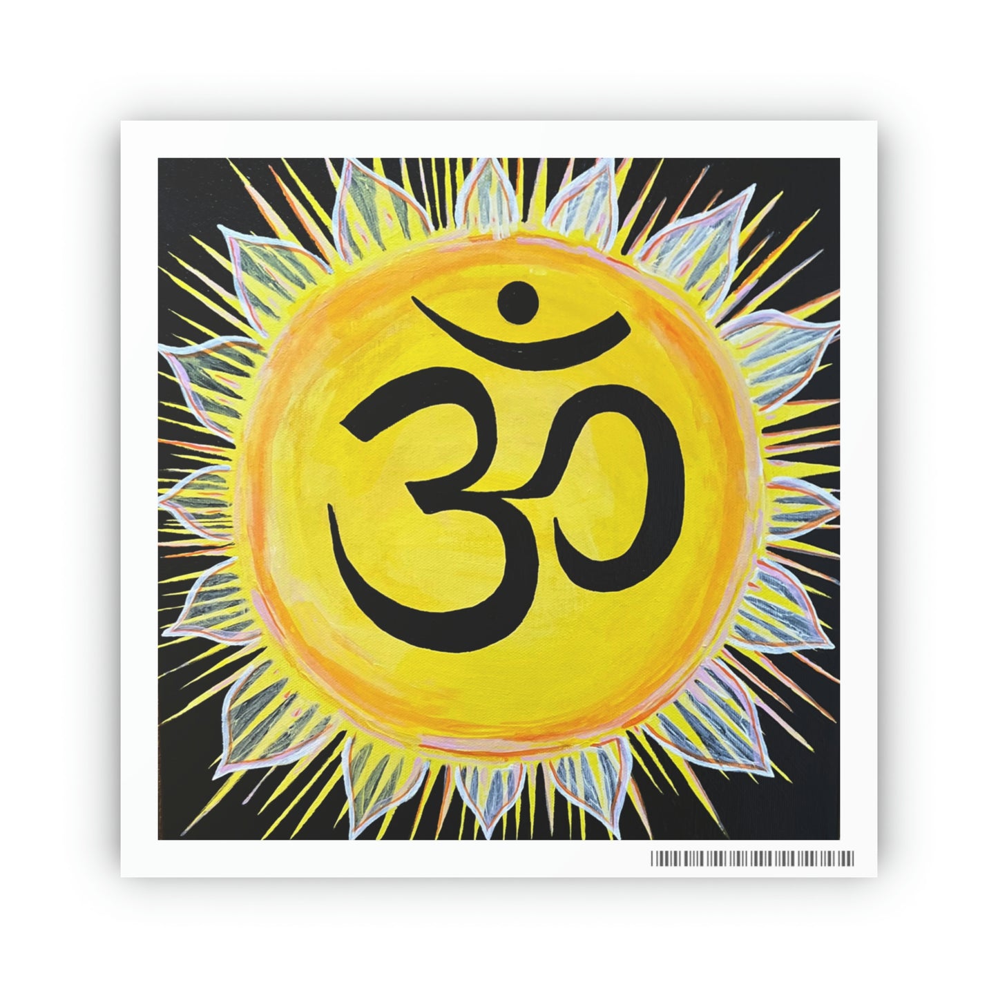 Sunburst AUM on Black Background - Print - Arjuna Rigby Art and Lifestyle Store