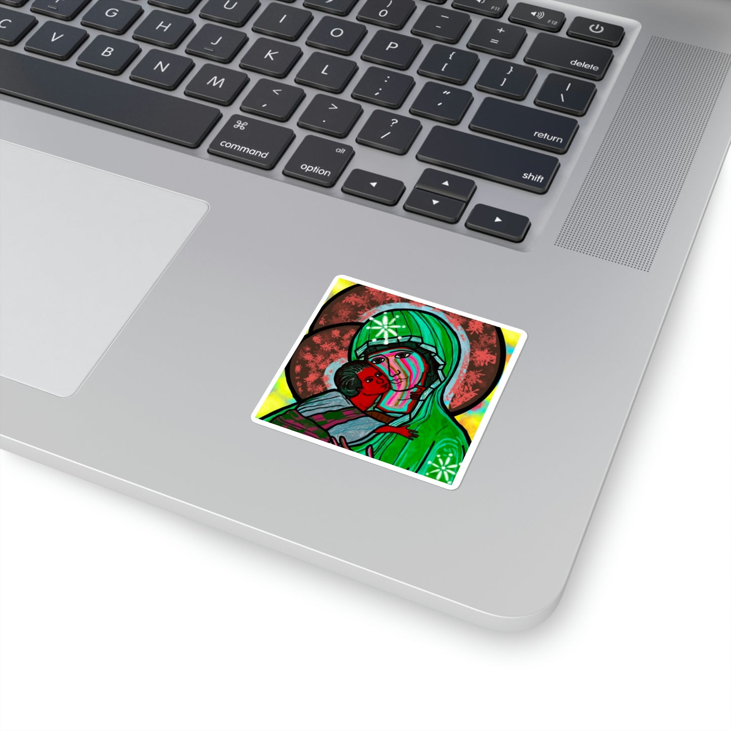 Madonna & Chid Sticker (Green Robes) - Arjuna Rigby Art and Lifestyle Store