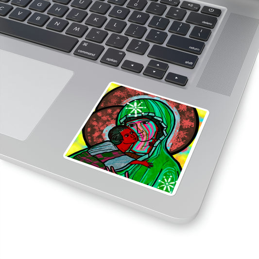 Madonna & Chid Sticker (Green Robes) - Arjuna Rigby Art and Lifestyle Store