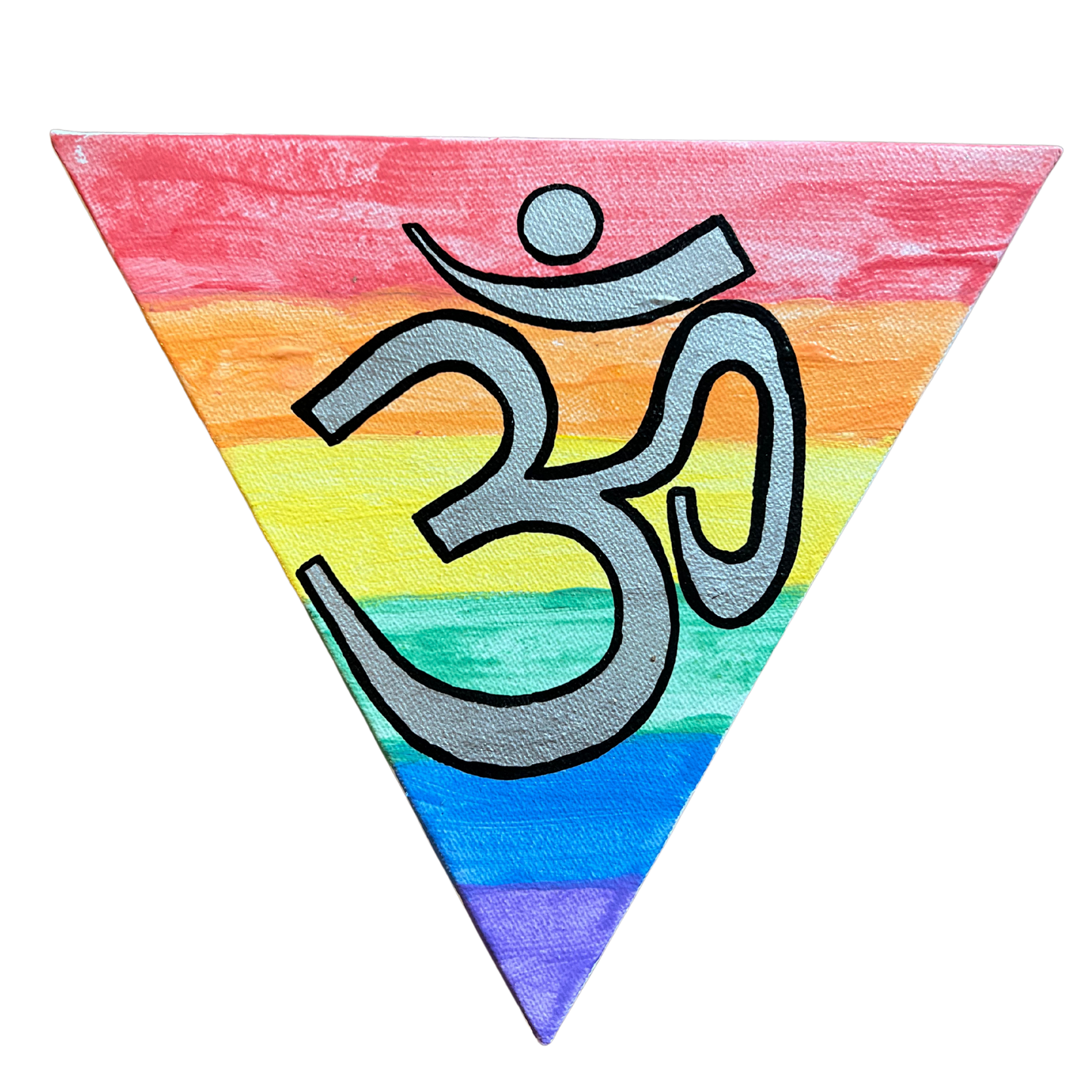 Pastel Rainbow Triangle with Silver OM - Arjuna Rigby Art and Lifestyle Store