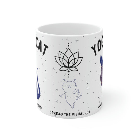 Yoga Cat Mug - Arjuna Rigby Art and Lifestyle Store