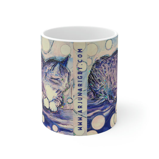 Cat Vibes - Mug - Arjuna Rigby Art and Lifestyle Store