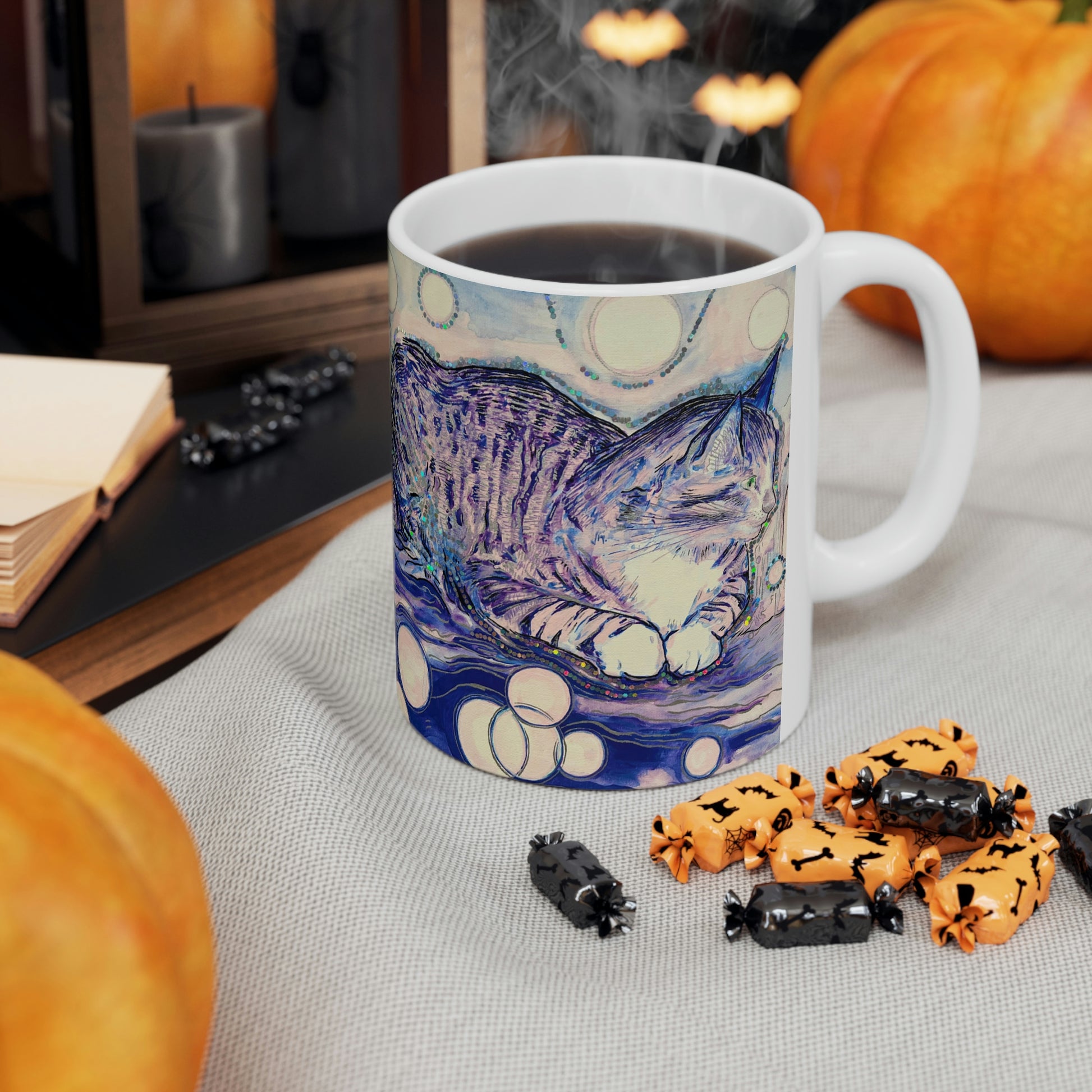 Cat Vibes - Mug - Arjuna Rigby Art and Lifestyle Store