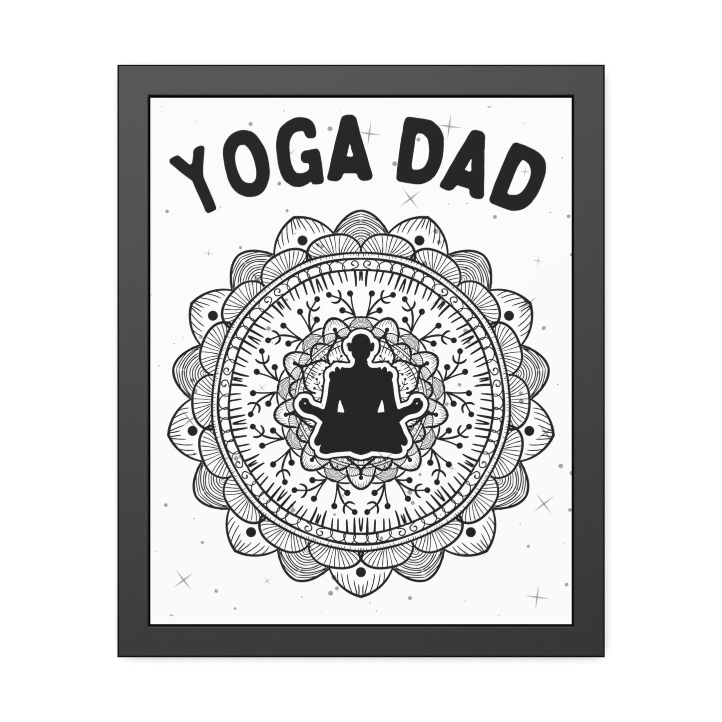 Yoga Dad Framed Fine Art Poster white background - Arjuna Rigby Art and Lifestyle Store