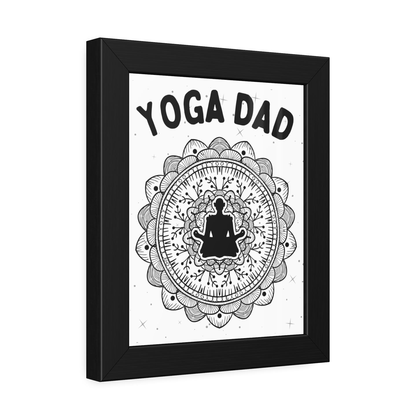 Yoga Dad Framed Fine Art Poster white background - Arjuna Rigby Art and Lifestyle Store
