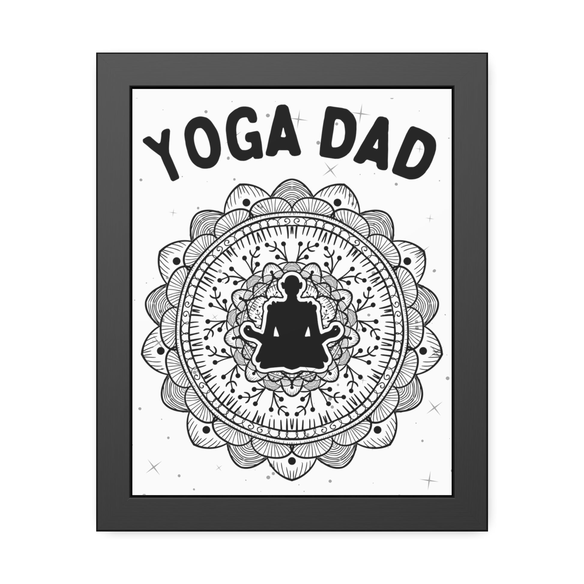 Yoga Dad Framed Fine Art Poster white background - Arjuna Rigby Art and Lifestyle Store