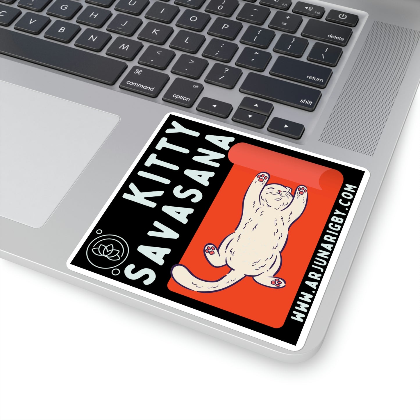 Kitty Savasana Sticker - Arjuna Rigby Art and Lifestyle Store