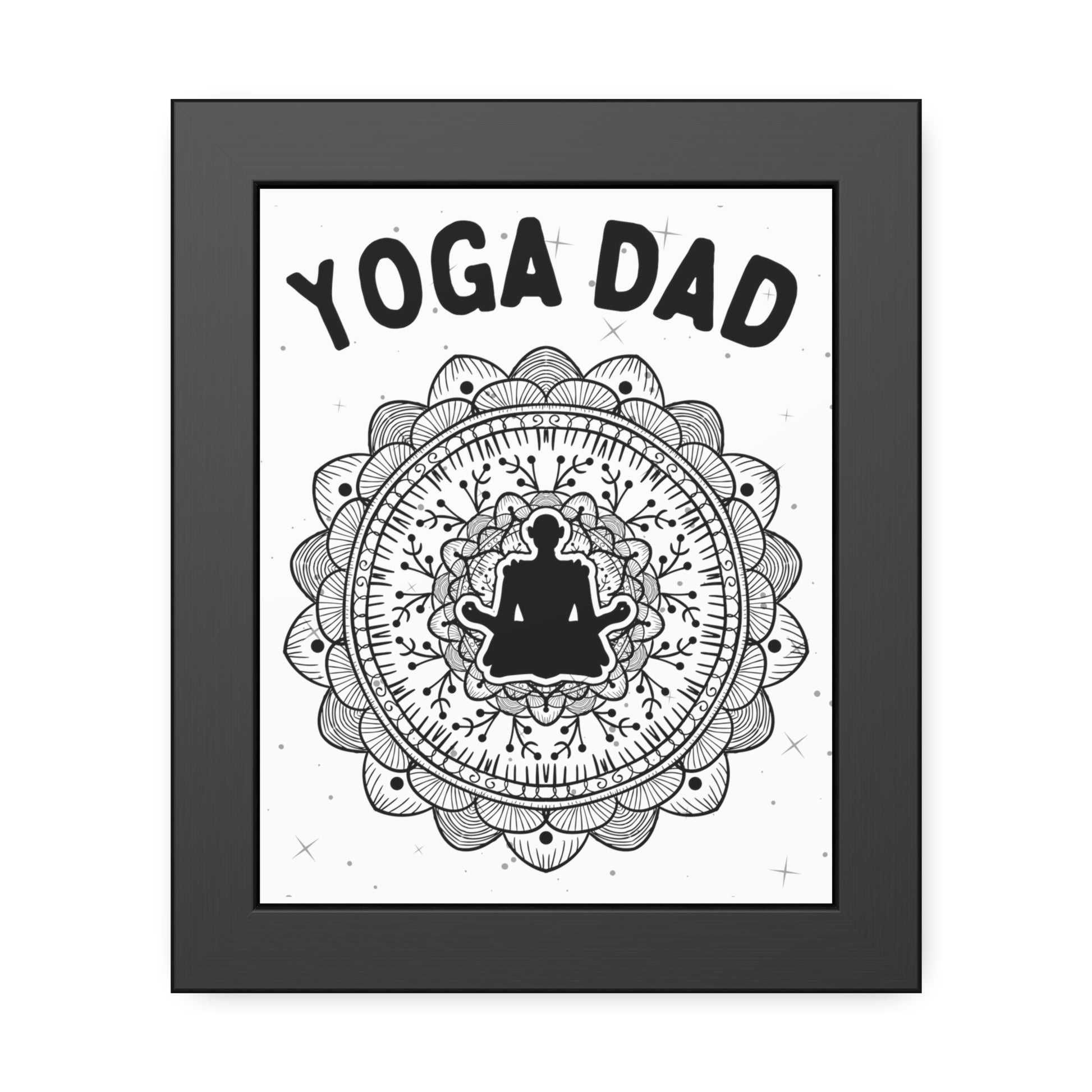 Yoga Dad Framed Fine Art Poster white background - Arjuna Rigby Art and Lifestyle Store