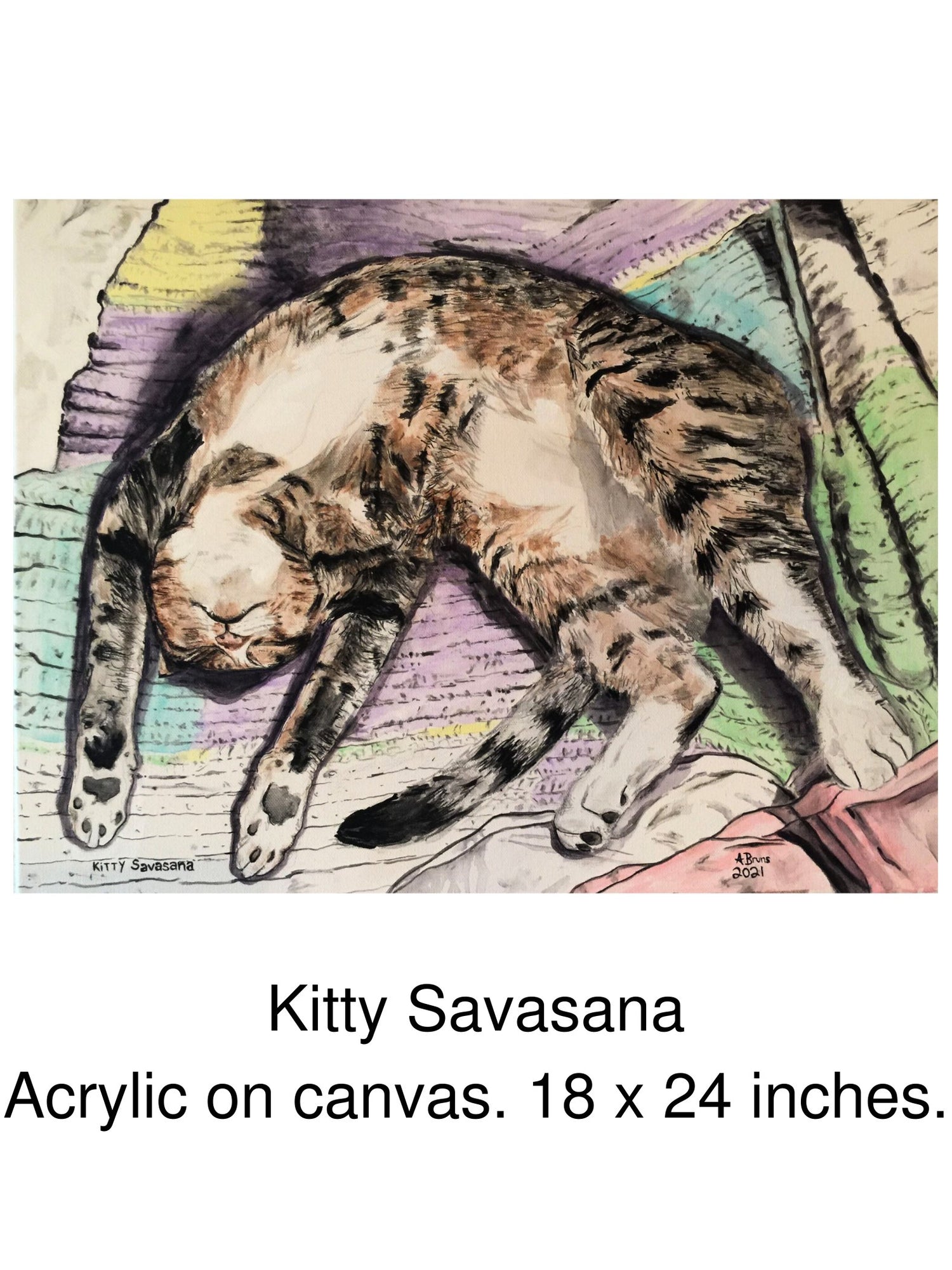 Painting of Kitty Sleeping