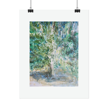 Pear Tree in Autumn Mist Rolled Fine Art Print