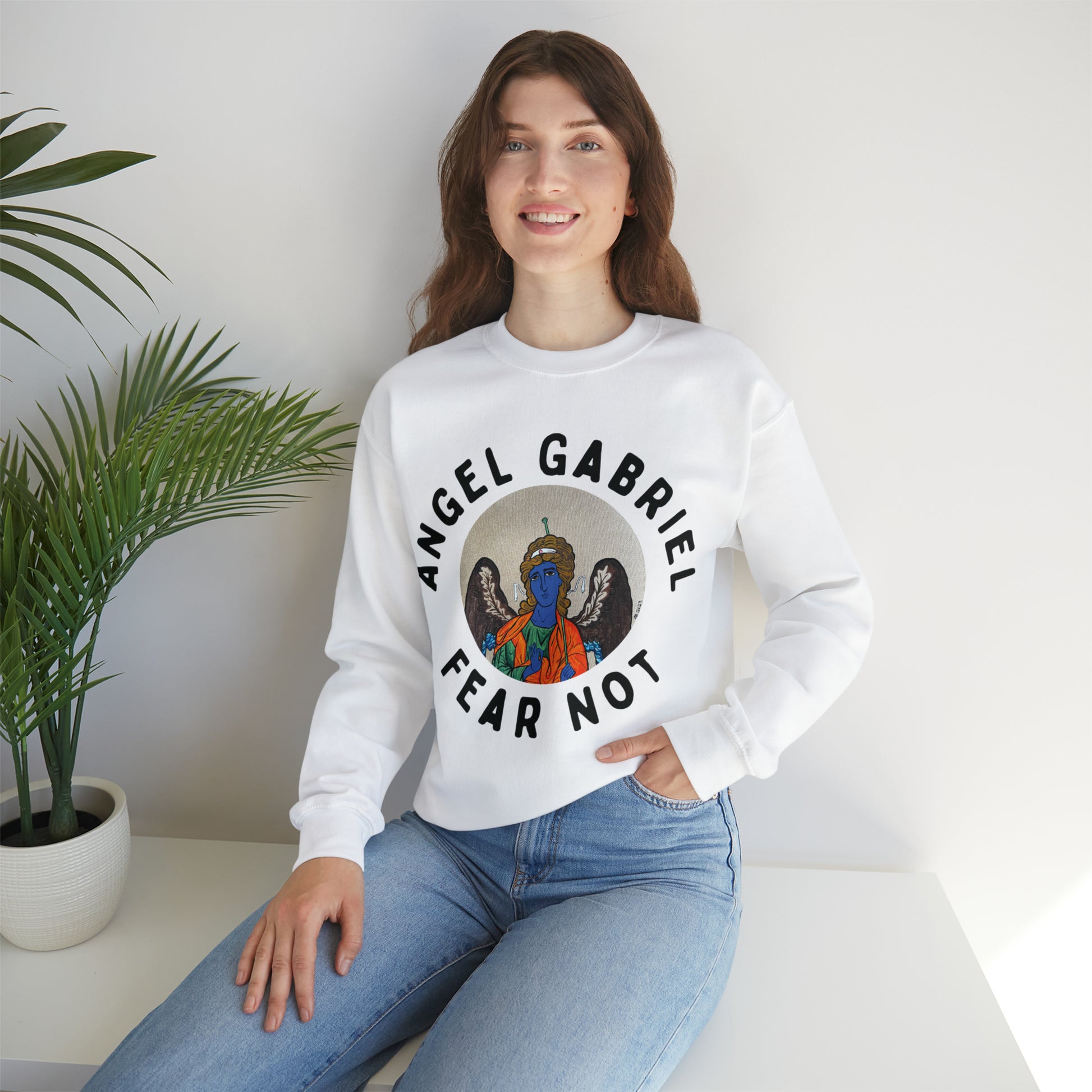 Angel Gabriel Crewneck Sweatshirt - Arjuna Rigby Art and Lifestyle Store