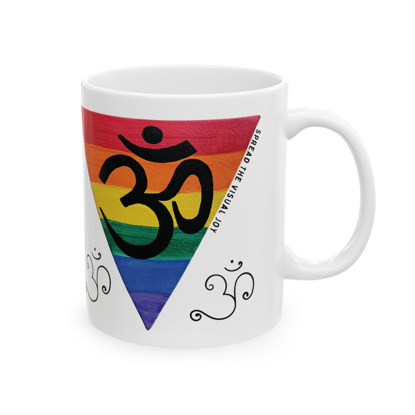 Rainbow Triangle OM Mug - Arjuna Rigby Art and Lifestyle Store