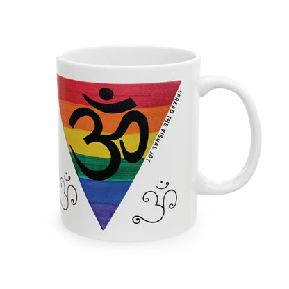 Rainbow Triangle OM Mug - Arjuna Rigby Art and Lifestyle Store