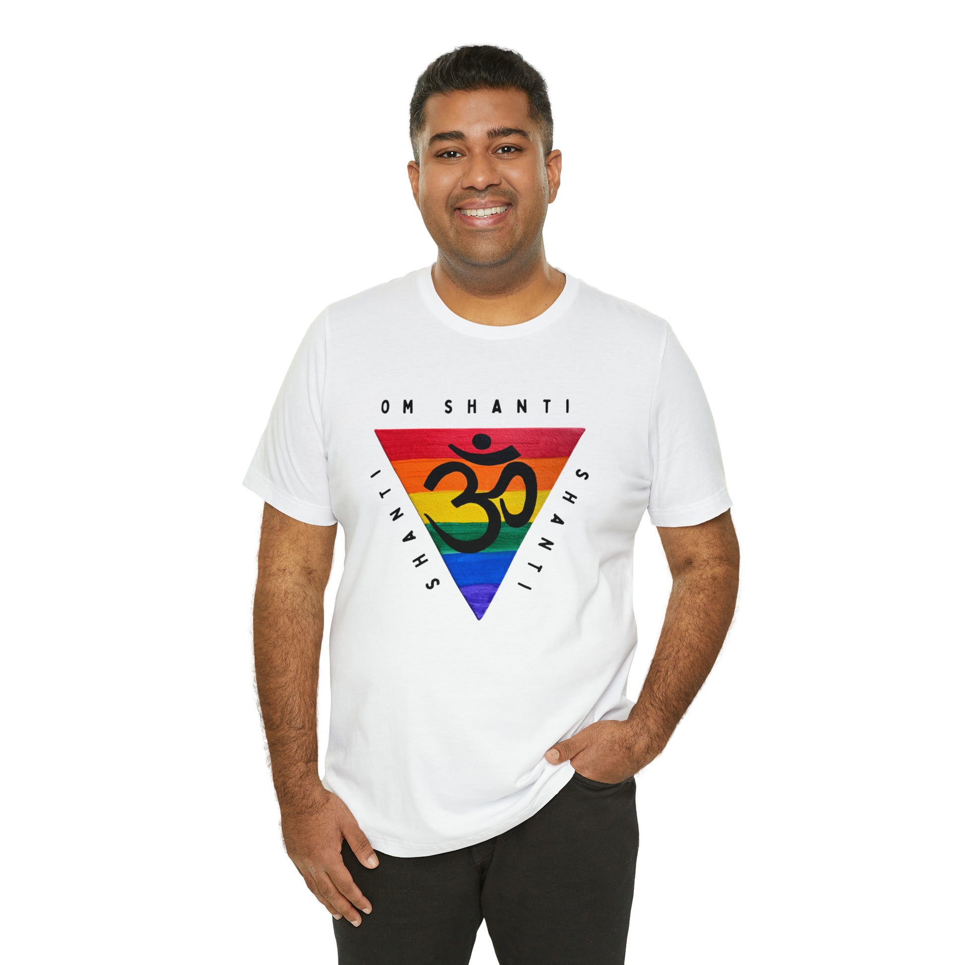 Rainbow Triangle OM T-Shirt - Arjuna Rigby Art and Lifestyle Store