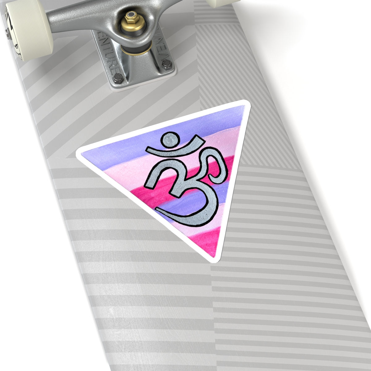 Silver OM on Berry Rainbow Sticker - Arjuna Rigby Art and Lifestyle Store