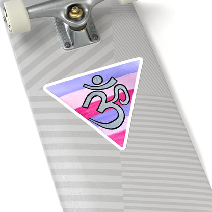 Silver OM on Berry Rainbow Sticker - Arjuna Rigby Art and Lifestyle Store