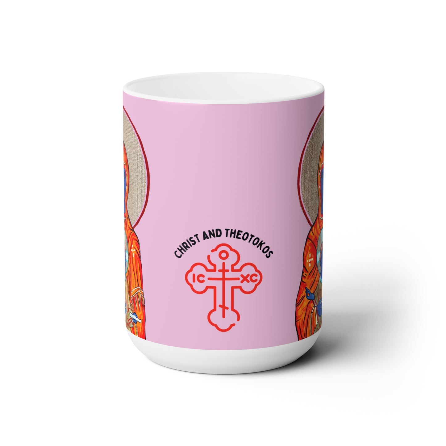 Christ and Theotokos Jumbo Size Mug - Arjuna Rigby Art and Lifestyle Store