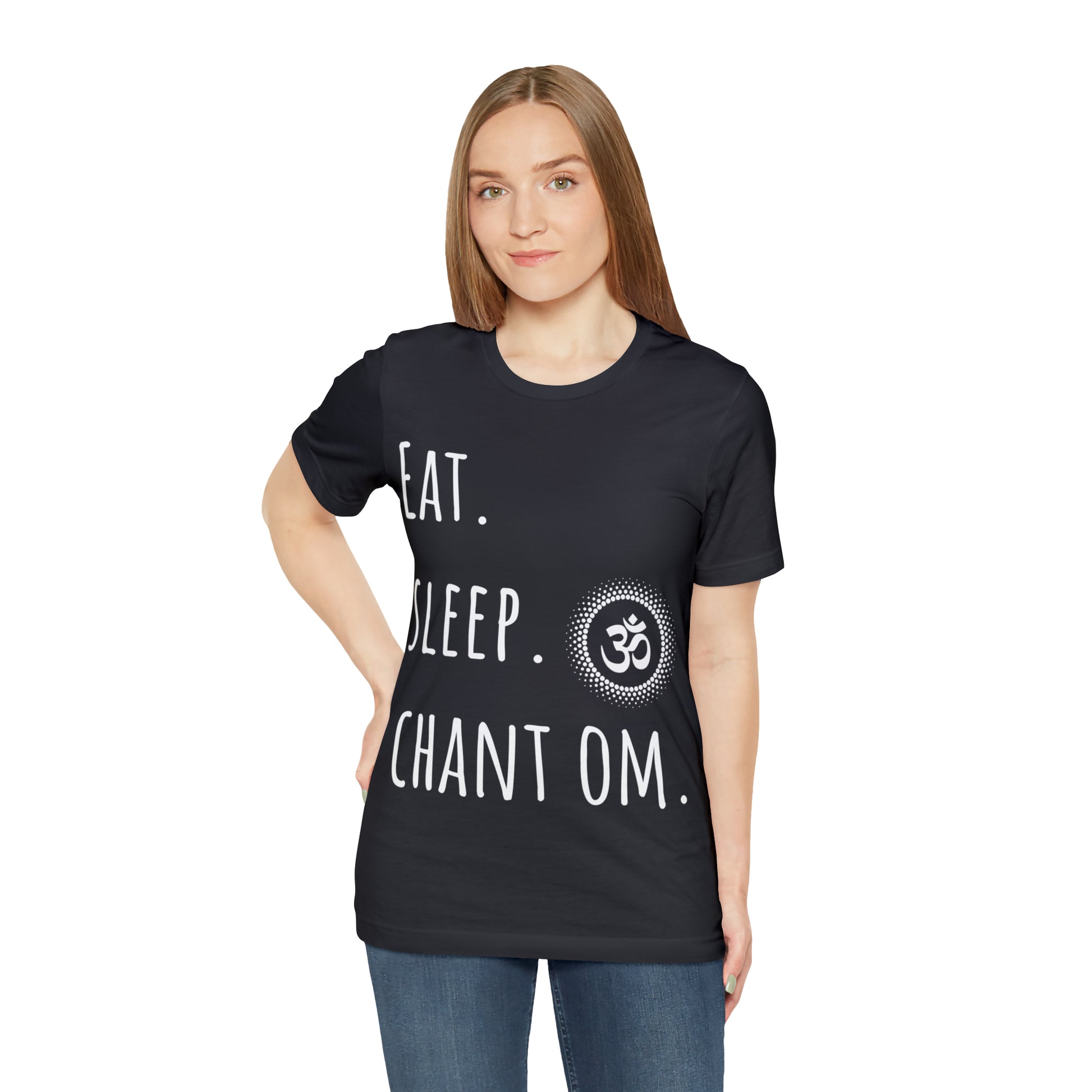 Eat. Sleep. Chant Om. T-Shirt - Arjuna Rigby Art and Lifestyle Store