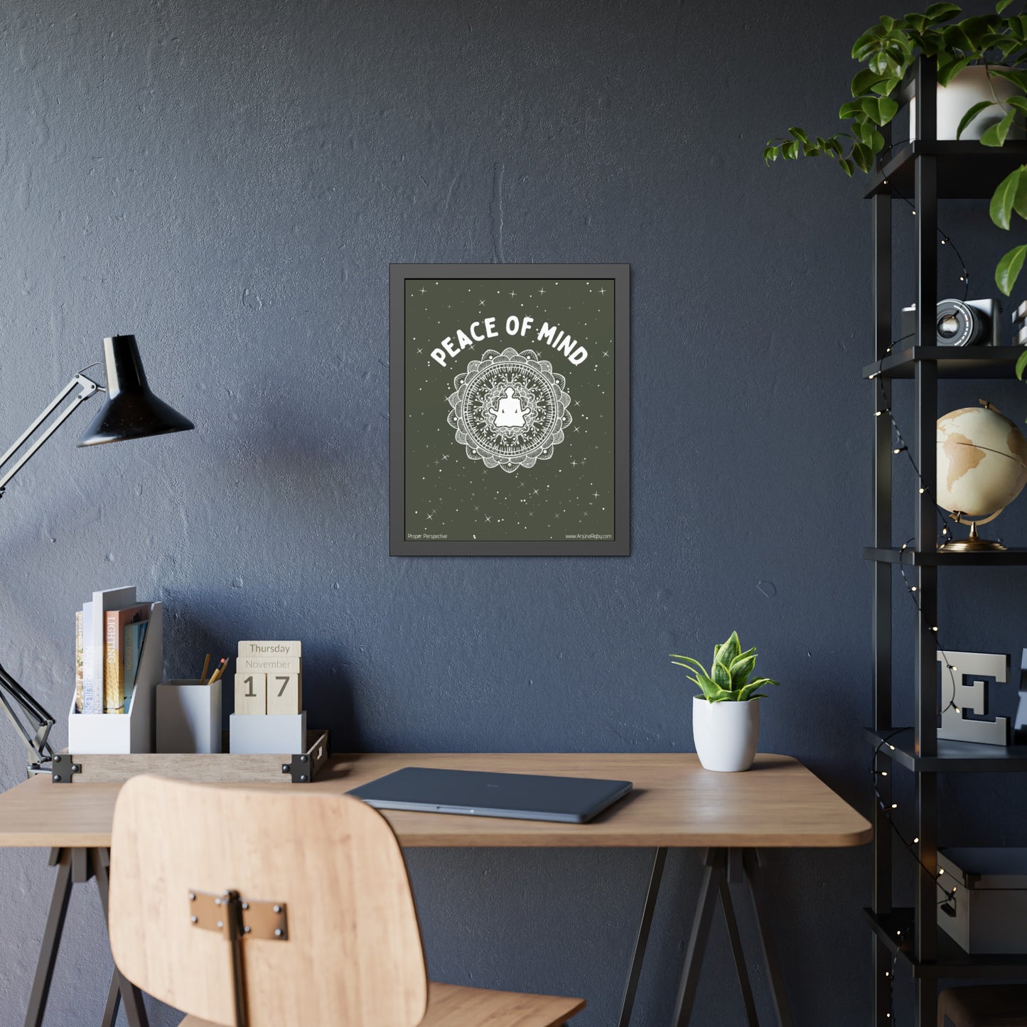 Peace of Mind Framed Fine Art Poster green background