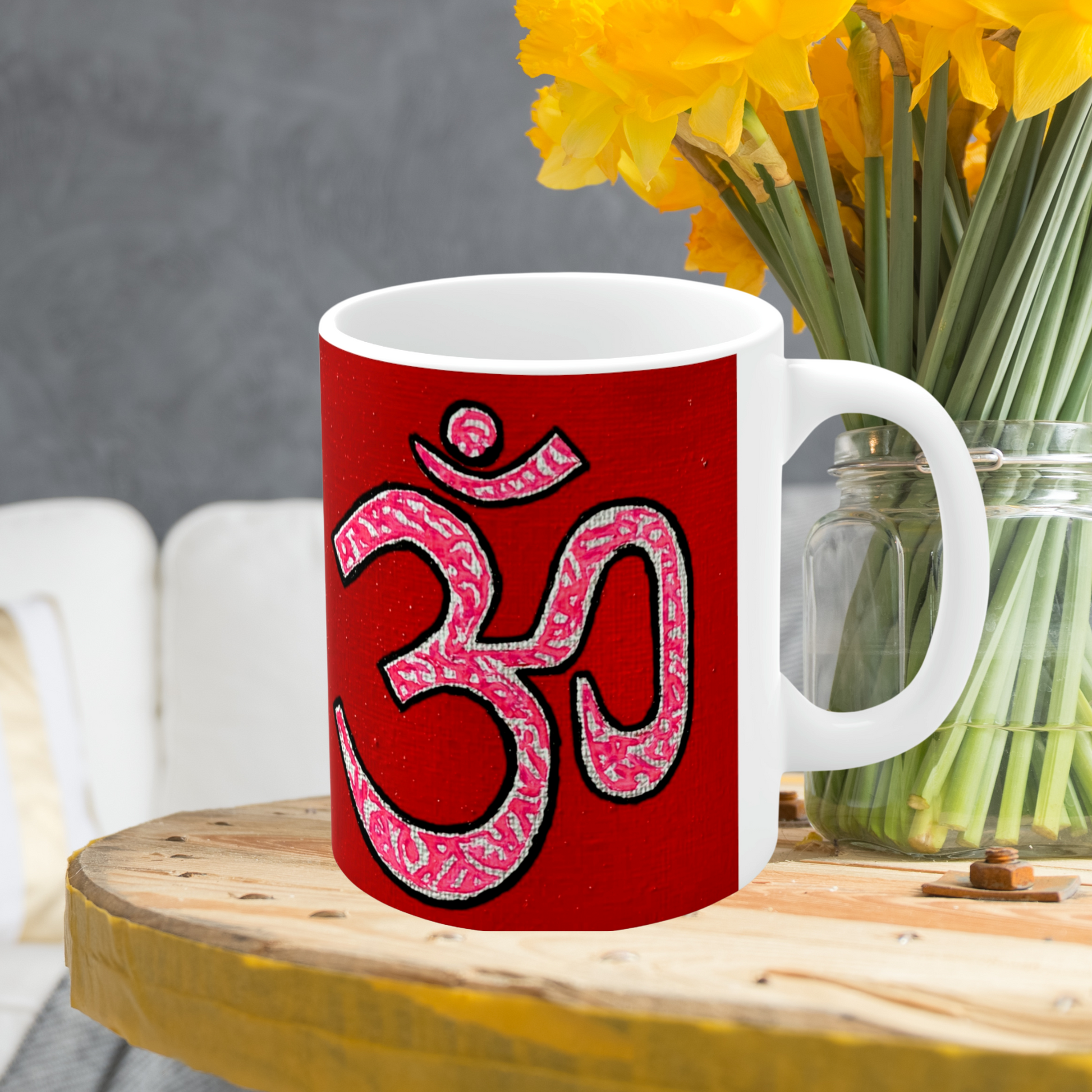 Pink & Silver OM - Mug - Arjuna Rigby Art and Lifestyle Store