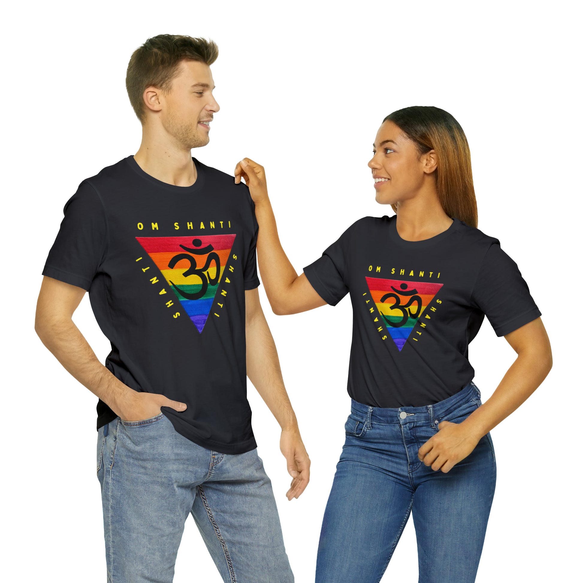 Rainbow Triangle OM T-Shirt - Arjuna Rigby Art and Lifestyle Store