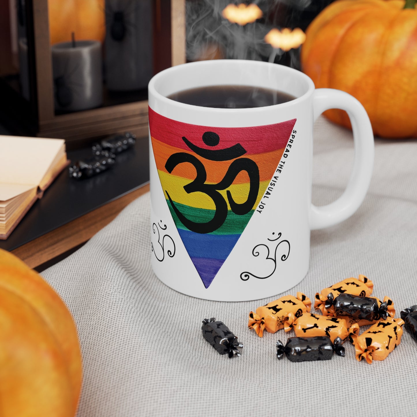 Rainbow Triangle OM Mug - Arjuna Rigby Art and Lifestyle Store