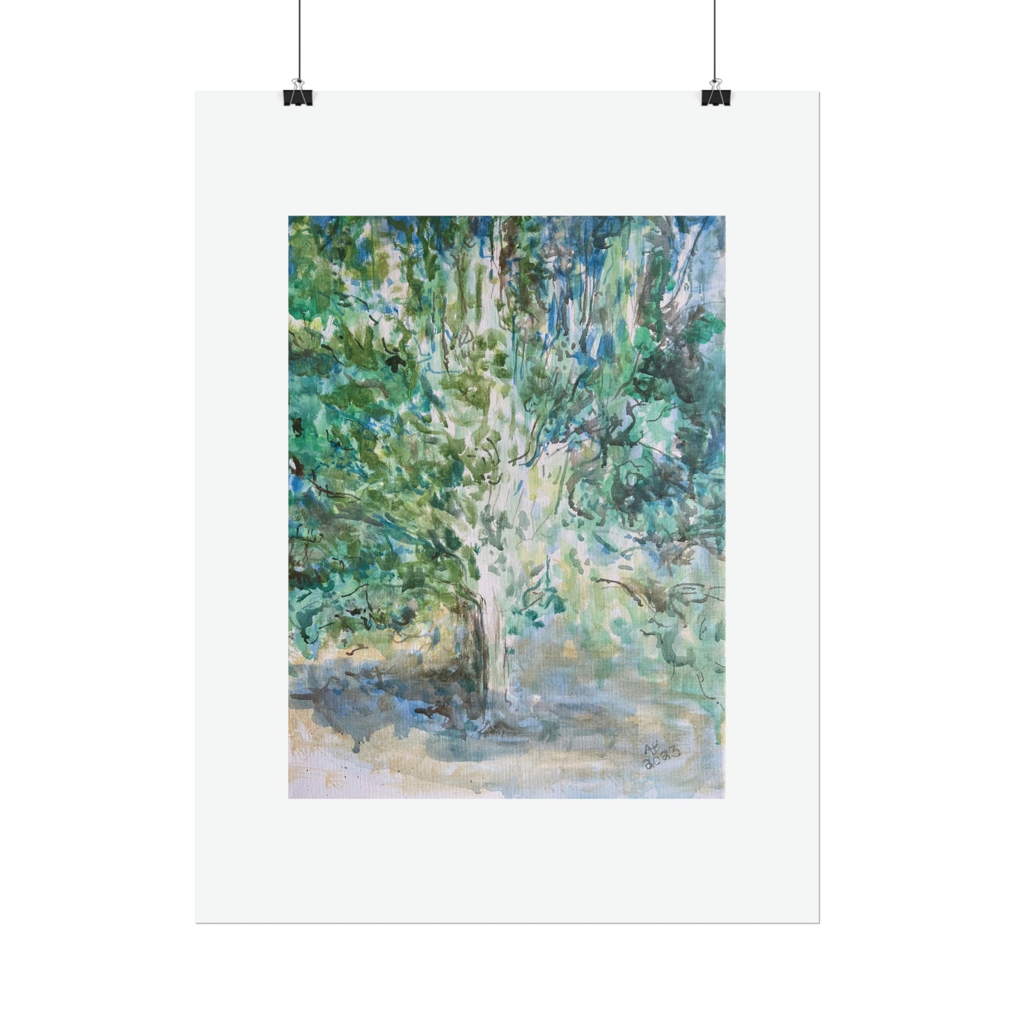 Pear Tree in Autumn Mist Rolled Fine Art Print