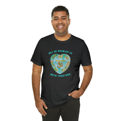 AUM May He Nourish Us Both Together T-Shirt - Arjuna Rigby Art and Lifestyle Store