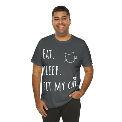 Eat. Sleep. Pet My Cat. - Classic T-Shirt - Arjuna Rigby Art and Lifestyle Store