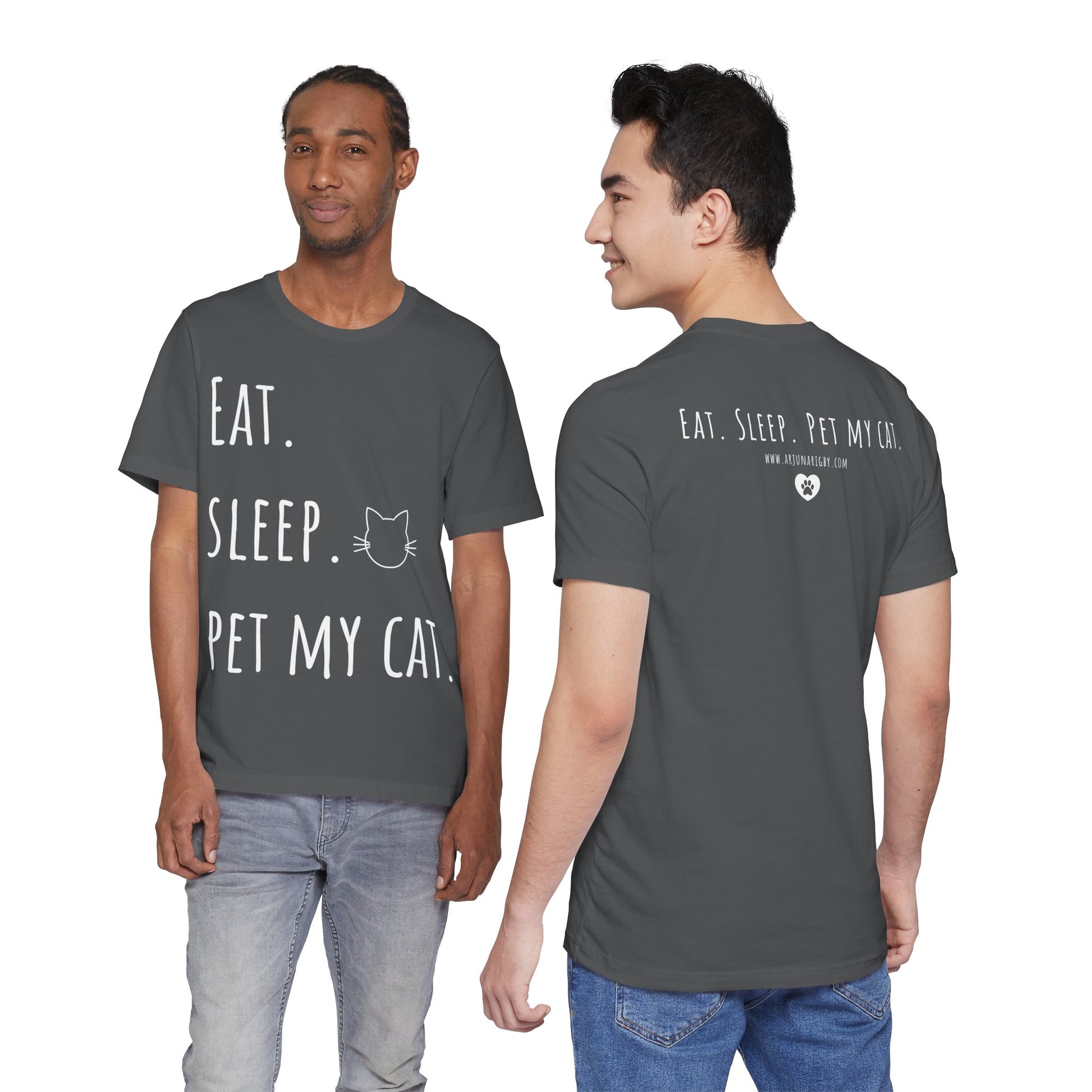 Eat. Sleep. Pet My Cat. T-Shirt - Arjuna Rigby Art and Lifestyle Store