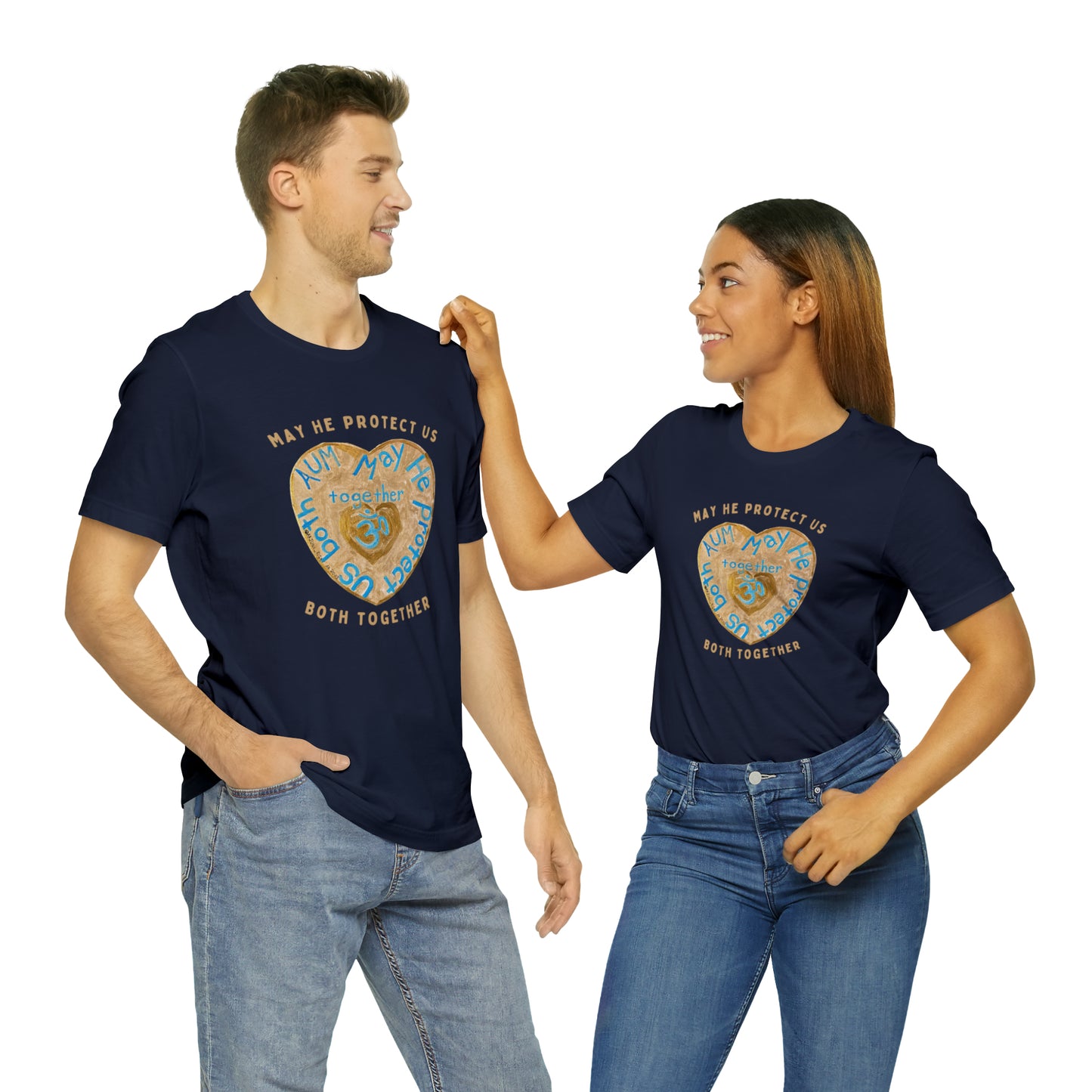 AUM May He Protect Us Both Together T-Shirt - Arjuna Rigby Art and Lifestyle Store