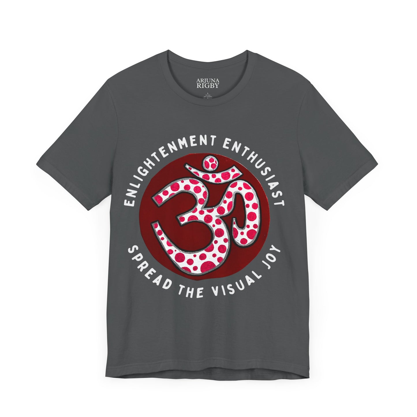 Red Polka Dot Om T-Shirt - Arjuna Rigby Art and Lifestyle Store