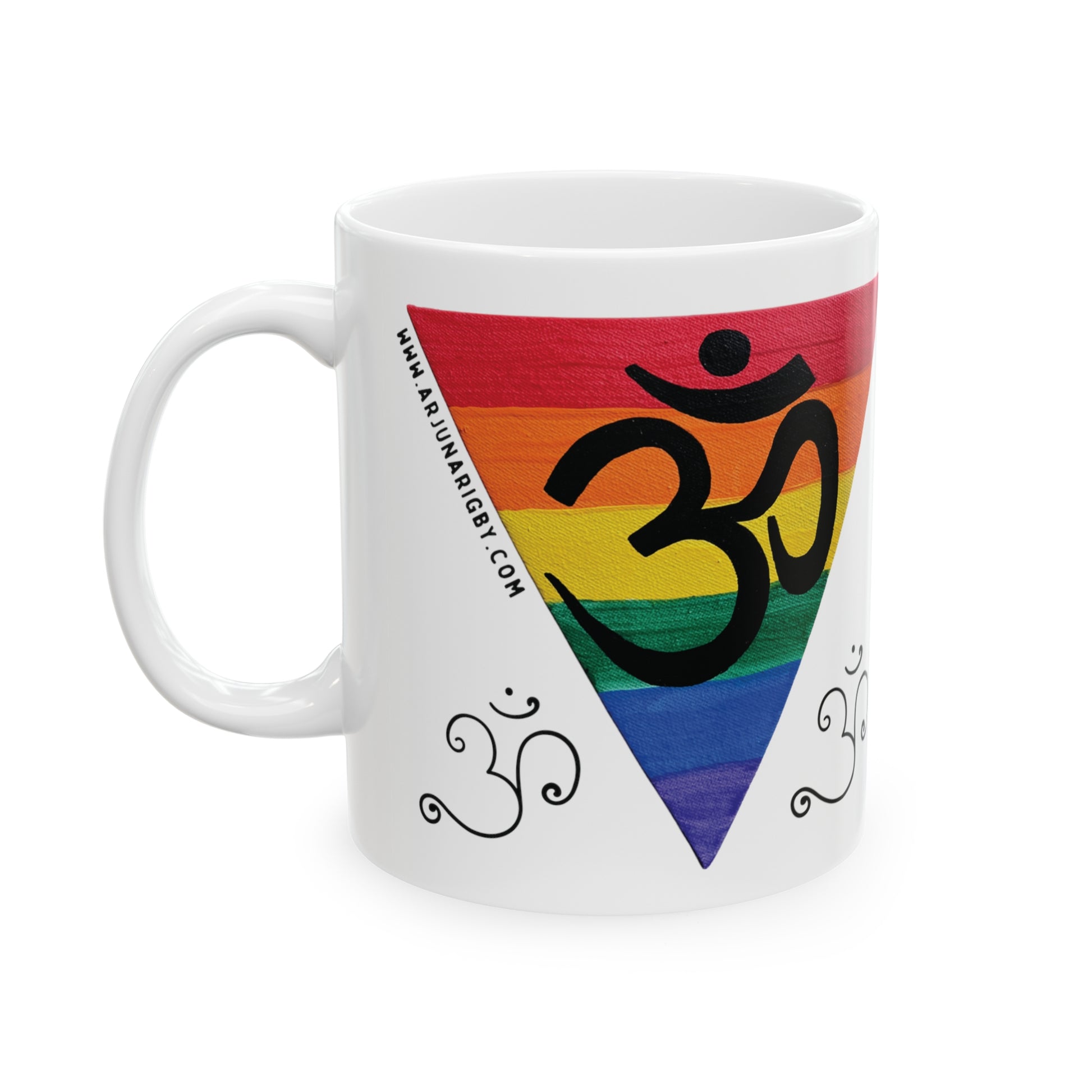 Rainbow Triangle OM Mug - Arjuna Rigby Art and Lifestyle Store