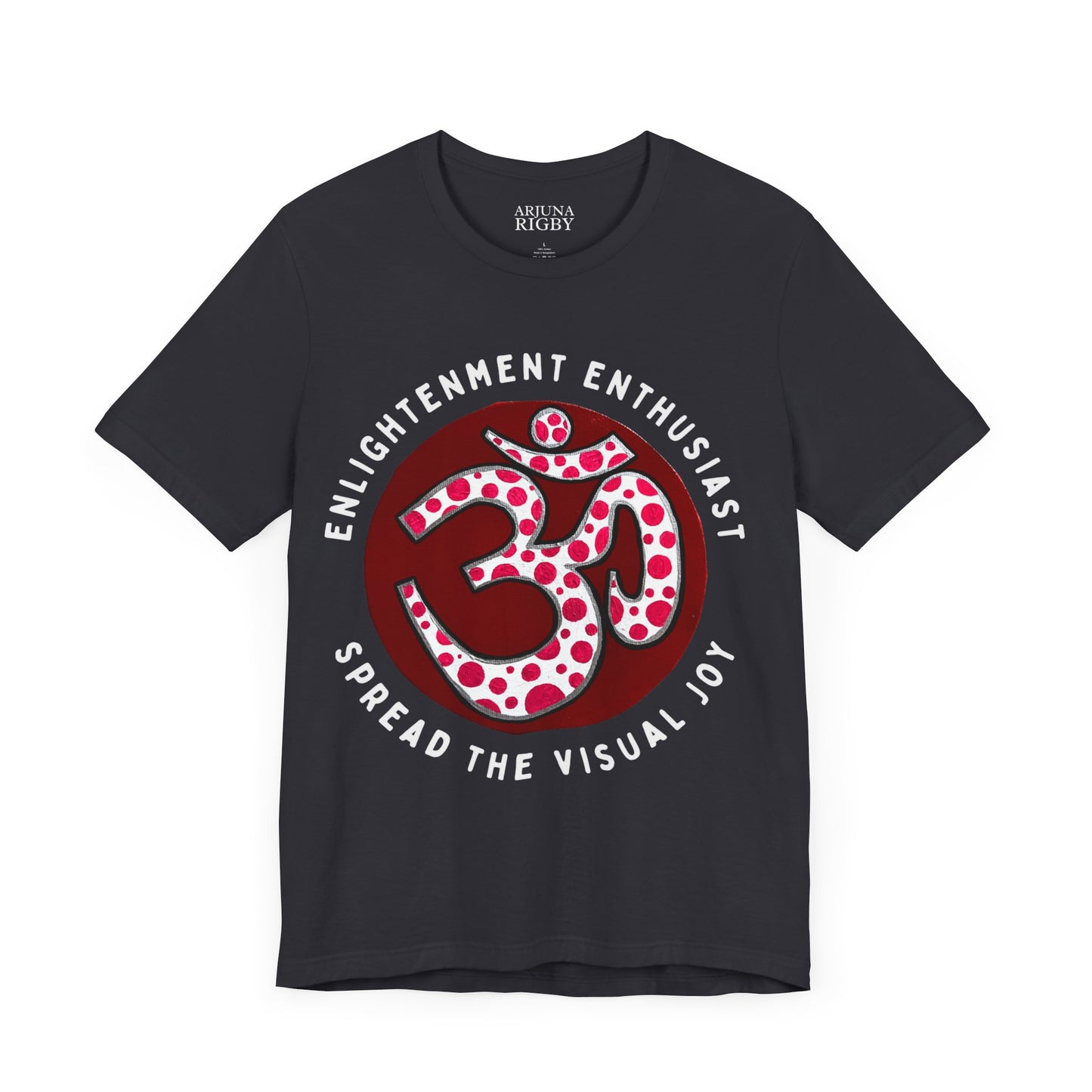 Red Polka Dot Om T-Shirt - Arjuna Rigby Art and Lifestyle Store